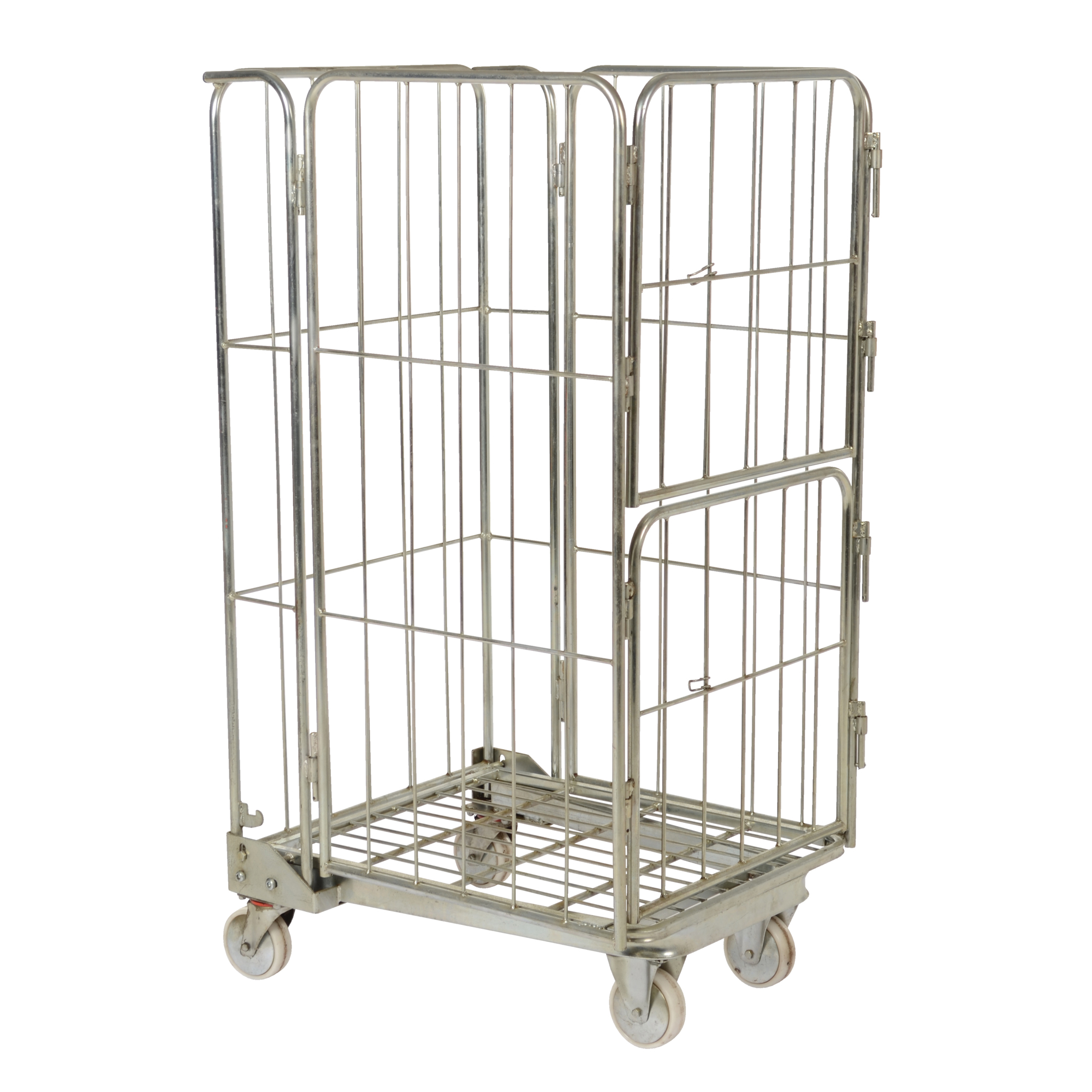 Vestil Galvanized Foldable/Nestable Roller Container - 1 Shelf, 660-Lb. Total Capacity, Model# ROL-95